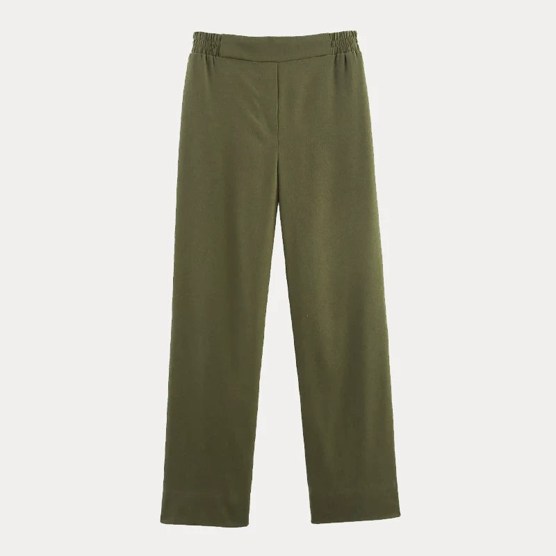 Double-Breasted Blazer and Wide-Leg Trousers Set