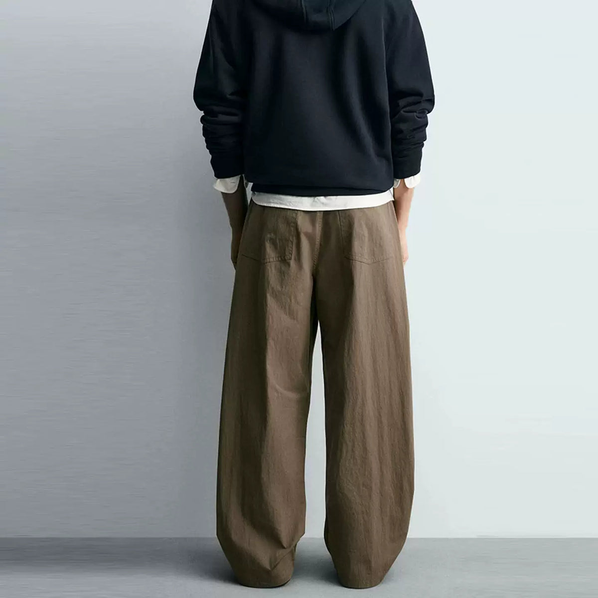 Curved Leg Zip Trousers