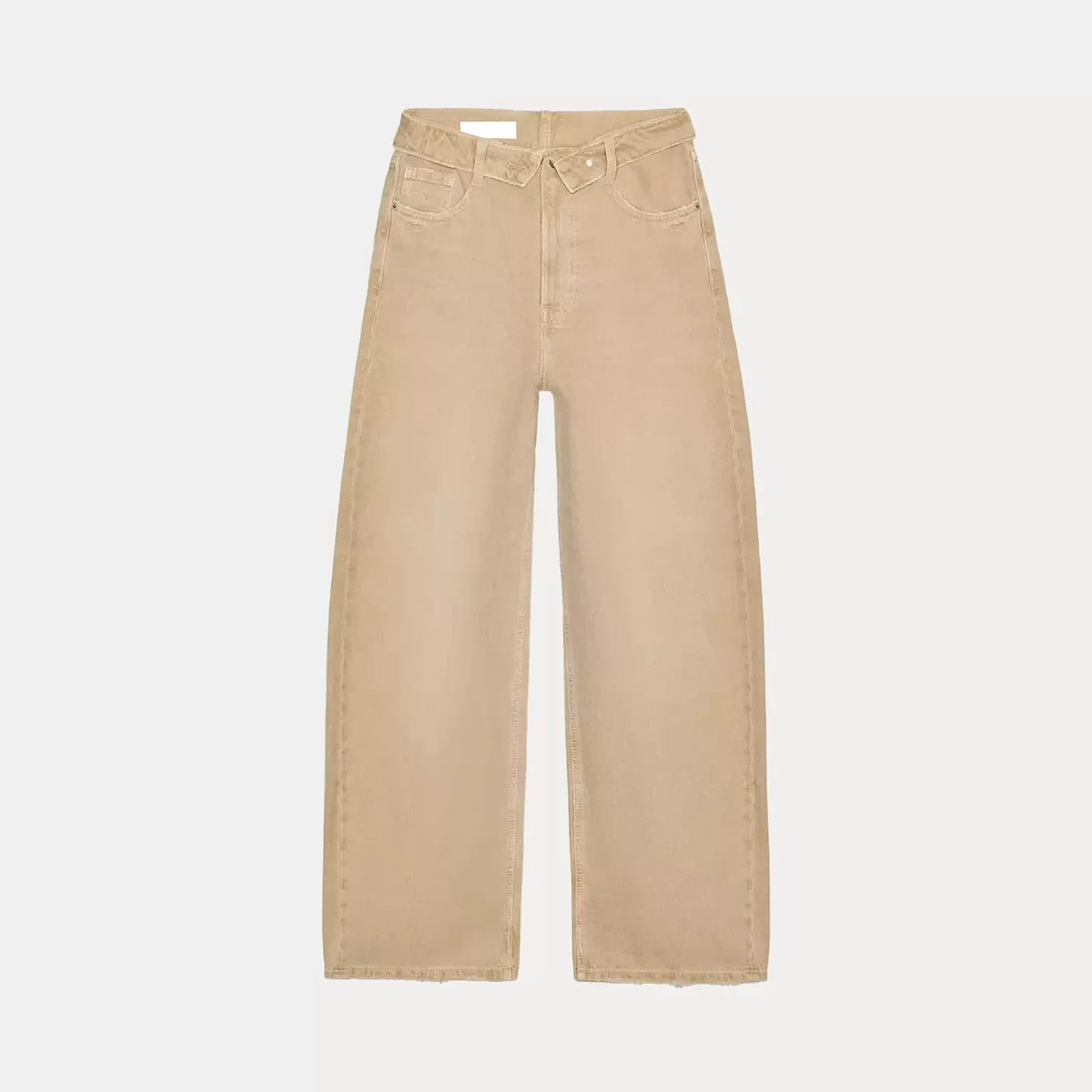 Fold-Over Waist Mid-Rise Jeans