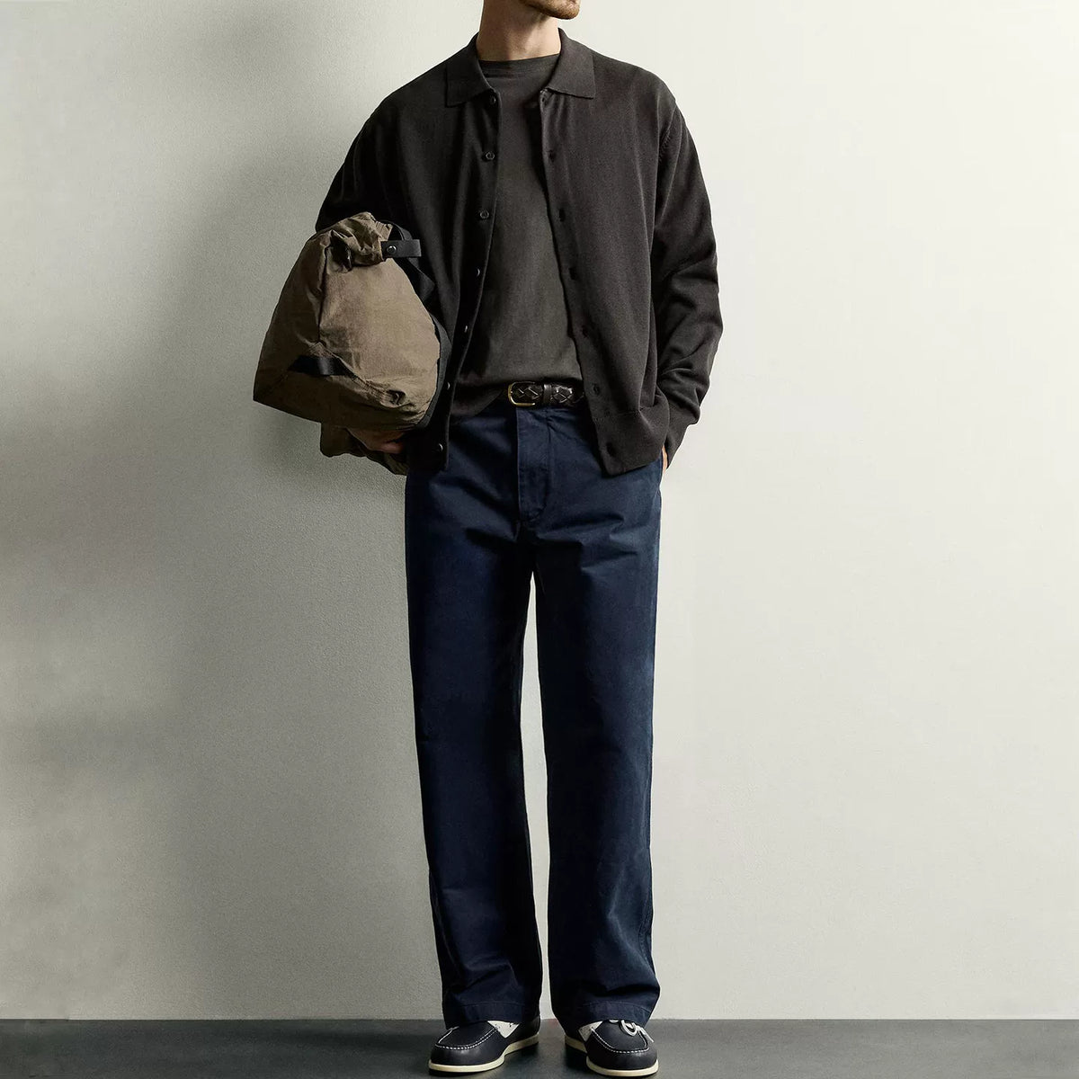 Slim Collared Knit Cardigan