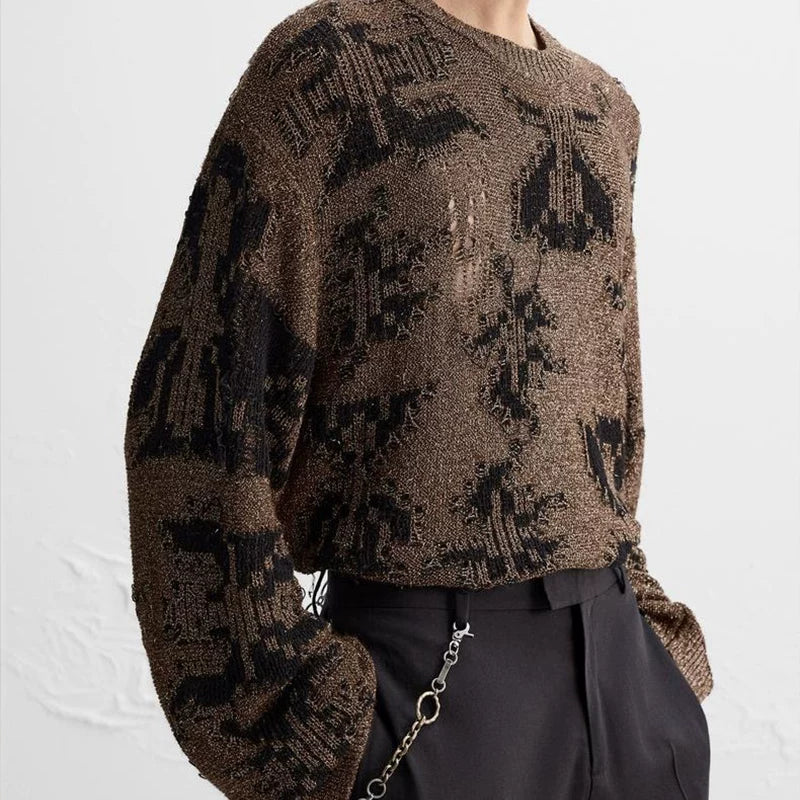 Glossy Open-Knit Sweater