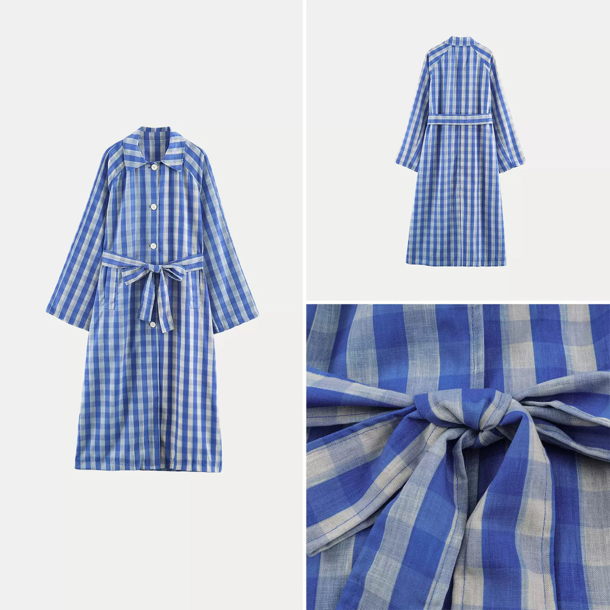 Belted Plaid Shirt Dress