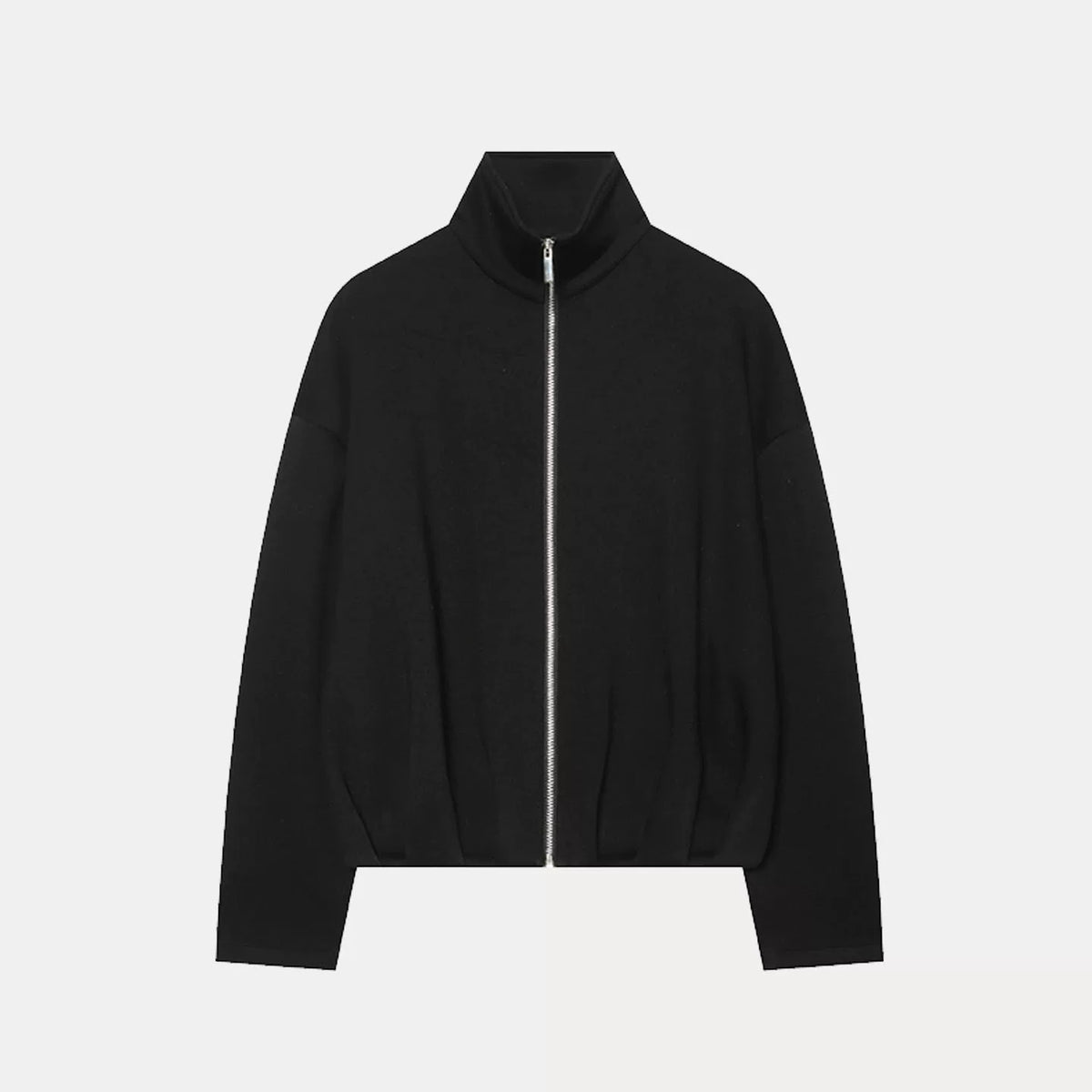 Stand-Collar Zip-Front Jacket