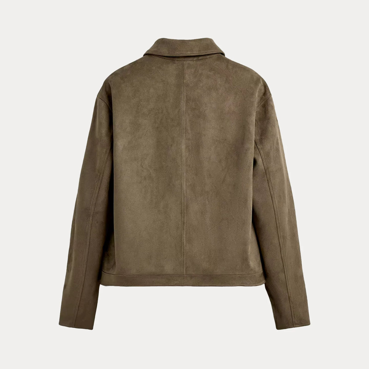 Suede-Effect Slim Straight Jacket