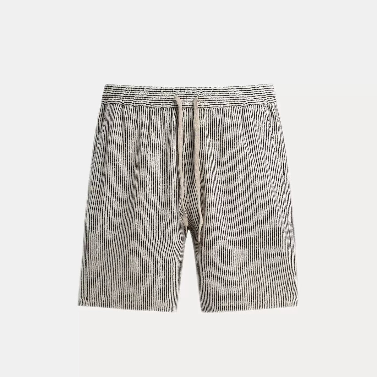 Striped Elastic-Waist Shorts