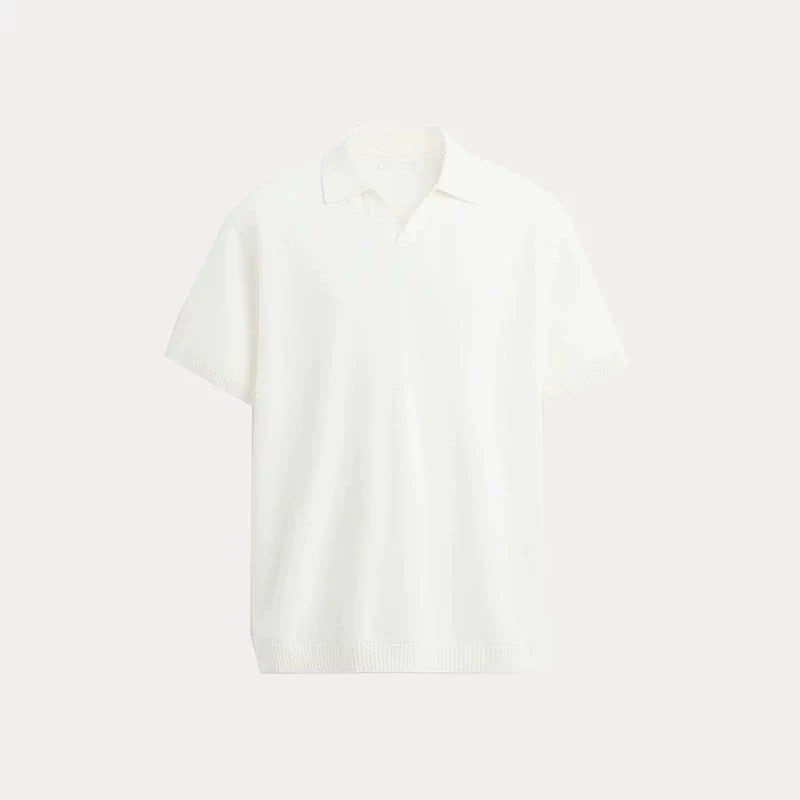 Textured Knit Short-Sleeve Polo