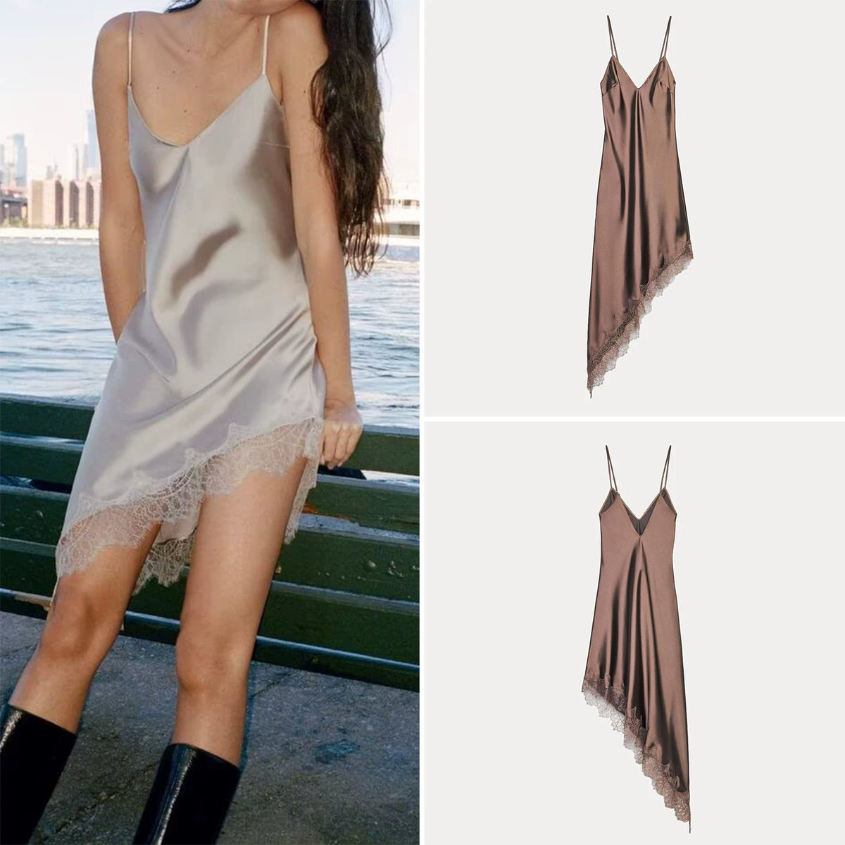 Asymmetric Lace Dress