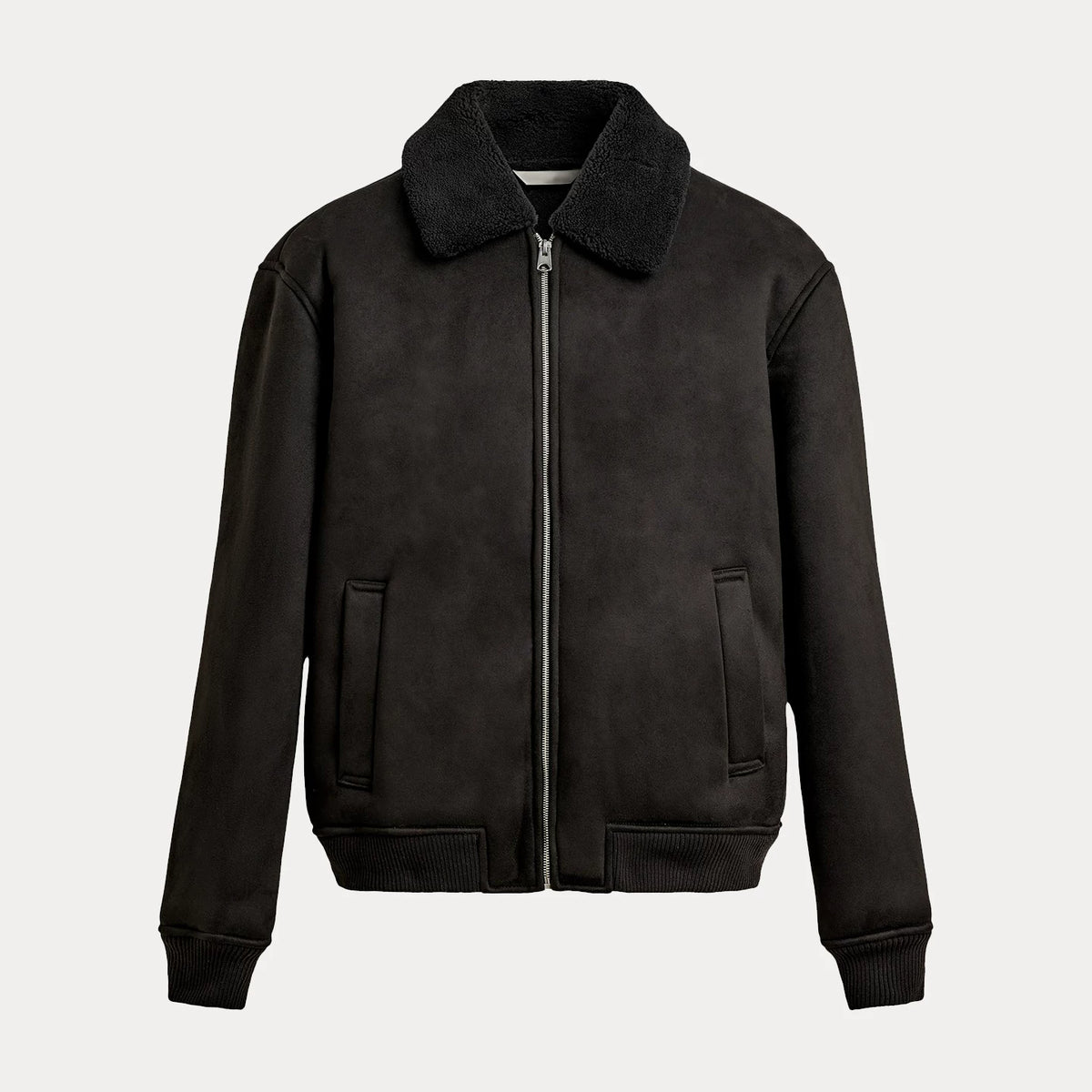 Panelled Suede-Effect Jacket