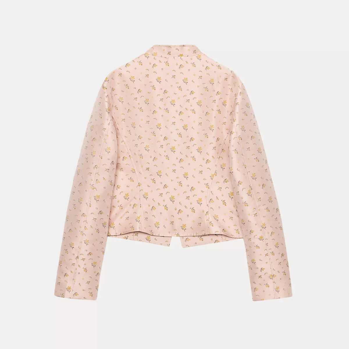 Printed Stand-Collar Slim Blazer