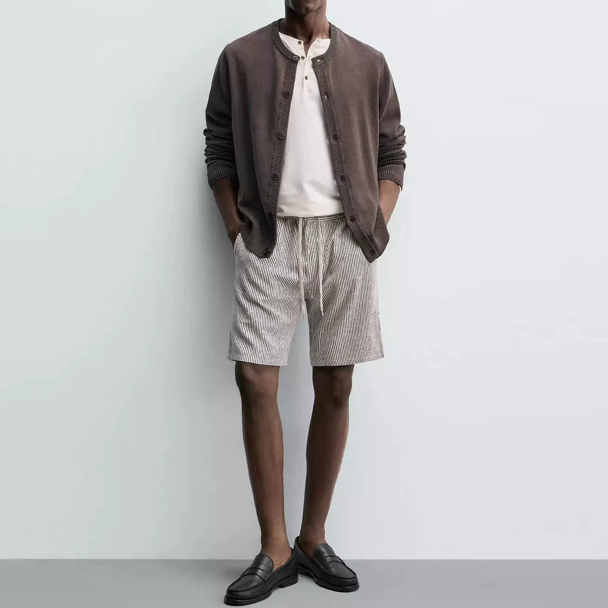 Striped Elastic-Waist Shorts