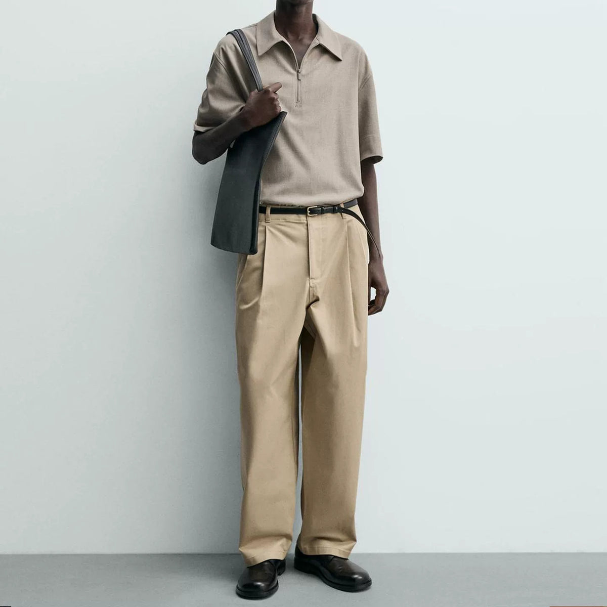 Zip Short-Sleeve Polo Shirt