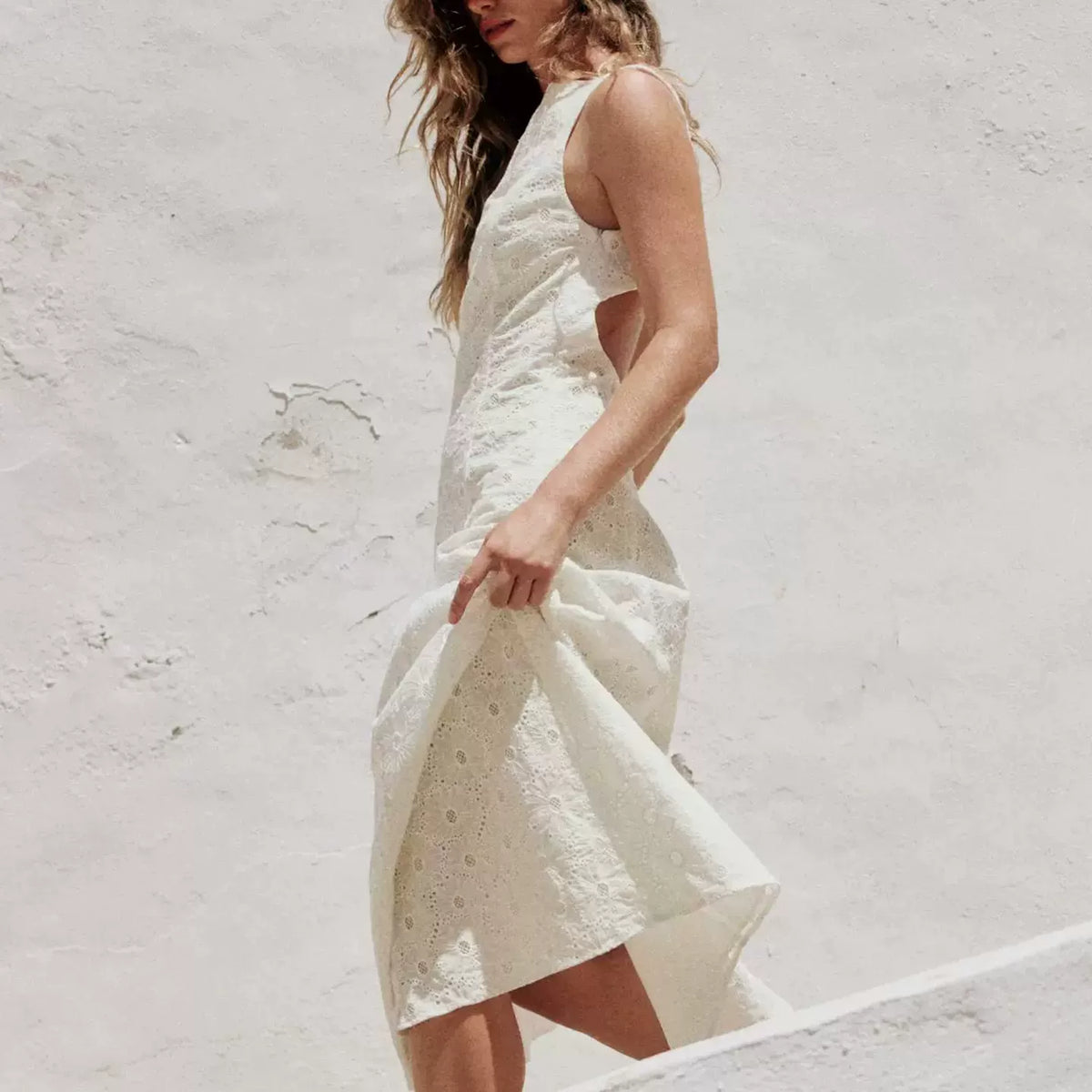 Cutout Embroidered Maxi Dress