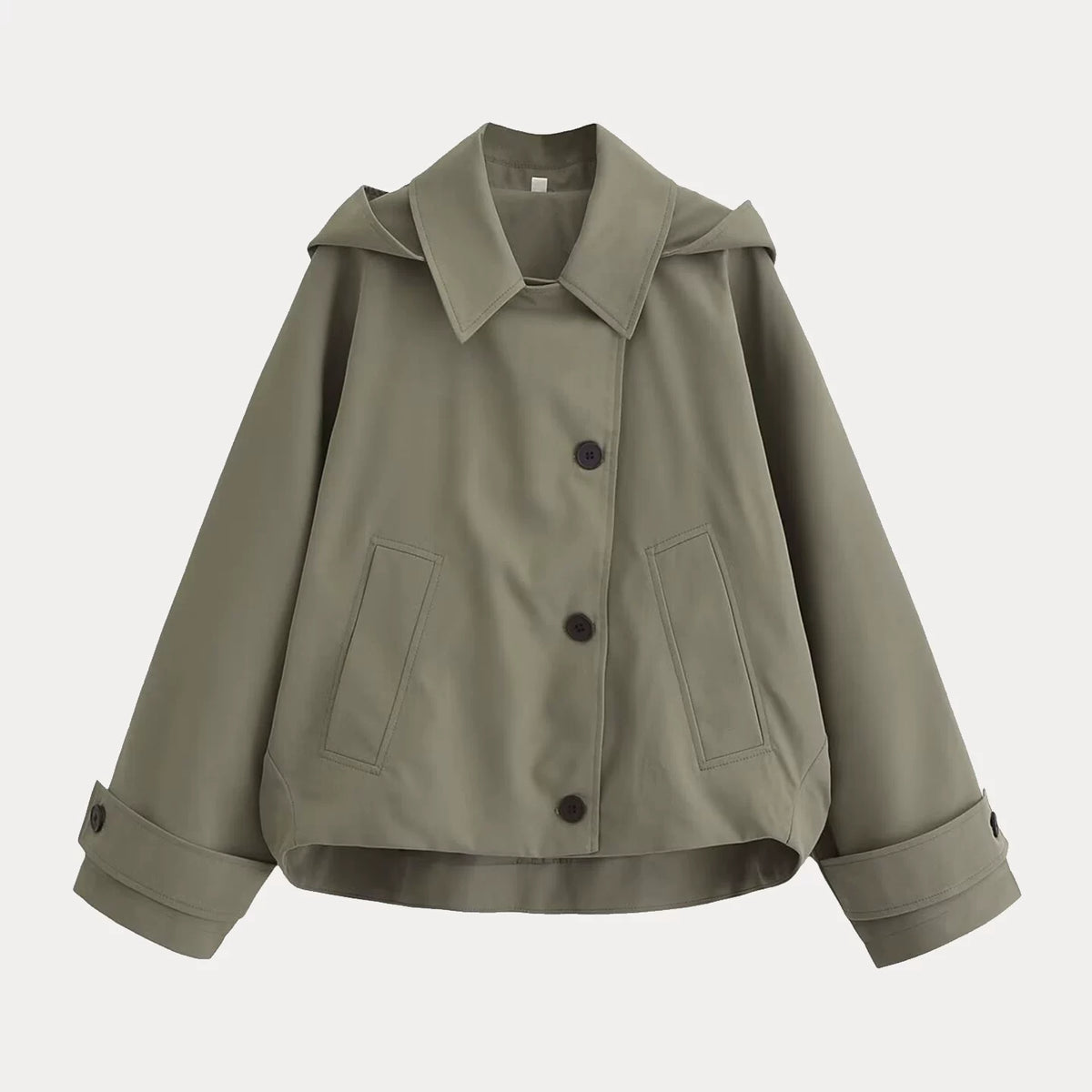 Hooded Cape Trench Coat