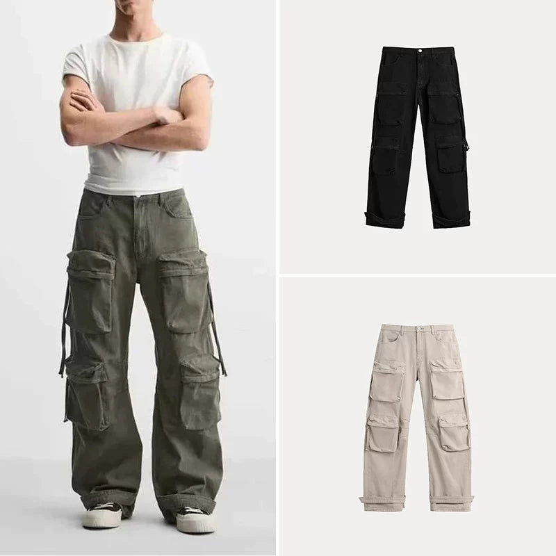 Washed Utility Pocket Jeans