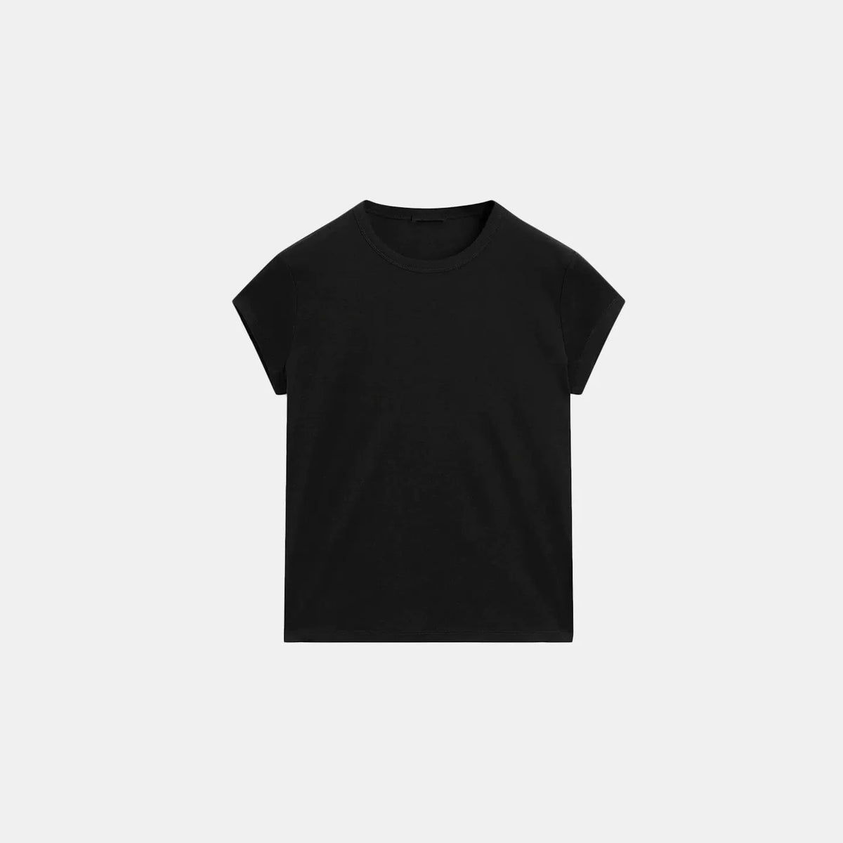 Straight-Shoulder Crew Neck T-Shirt