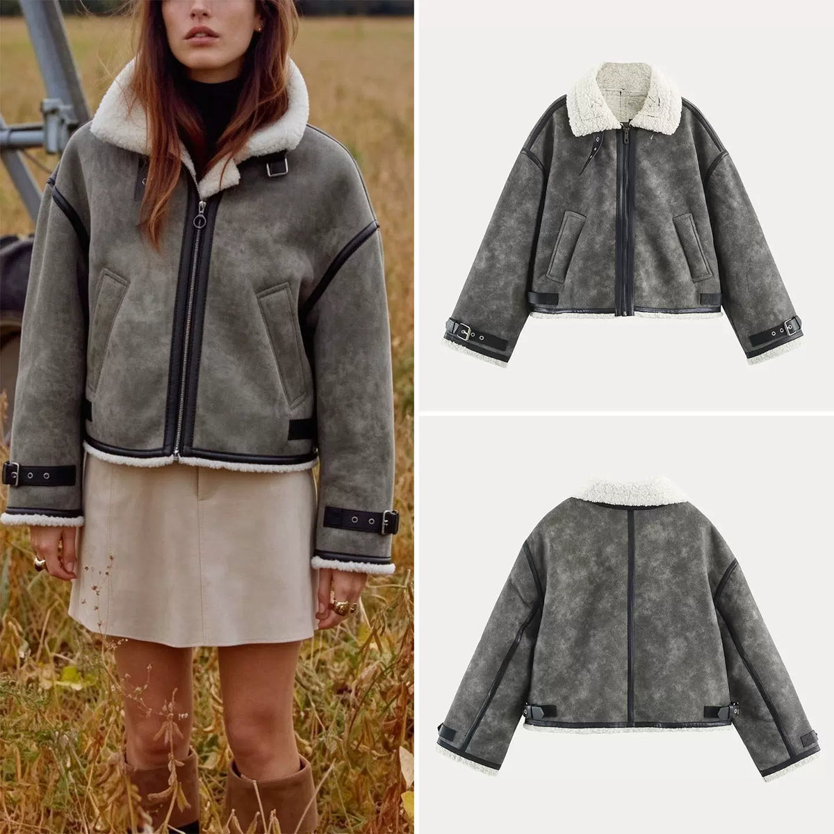 Strap-Detail Reversible Jacket
