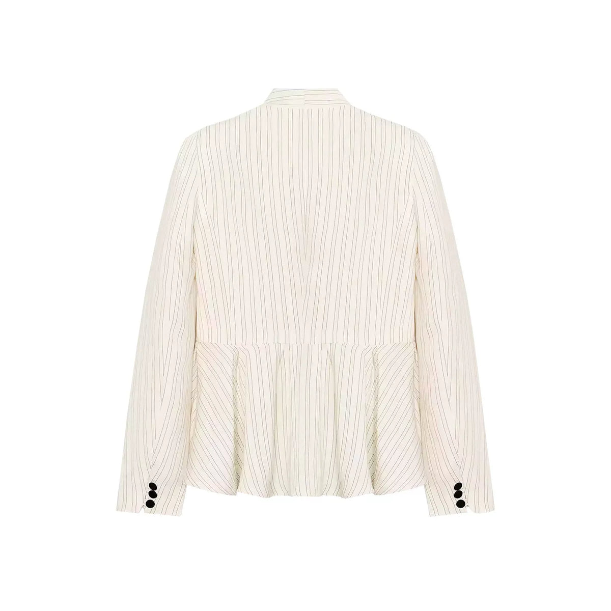 Striped V-Neck Short Hem Blazer