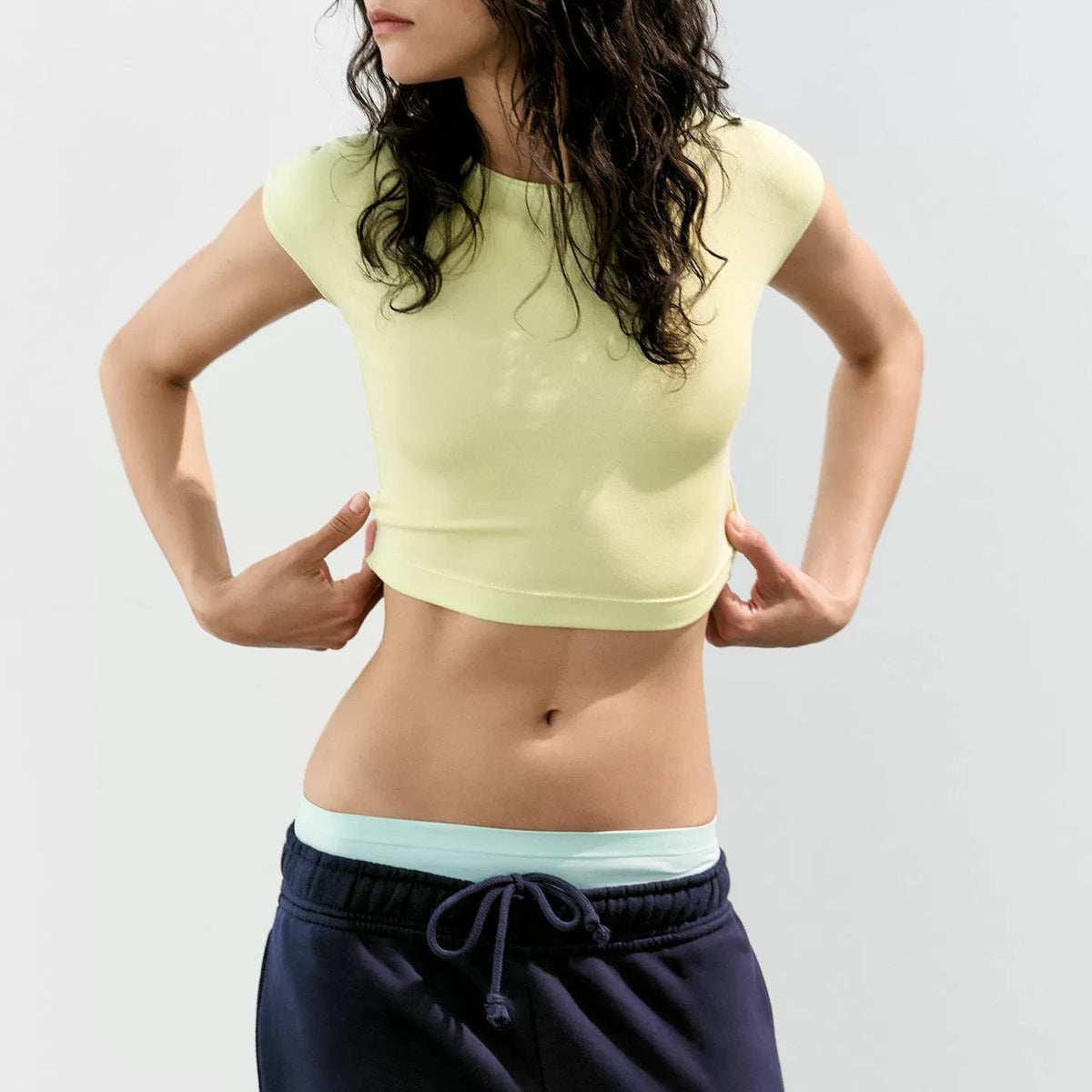 Cropped Slim Crew Neck T-Shirt