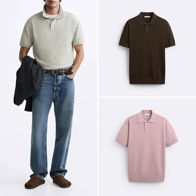 Short-Sleeve Knit Polo