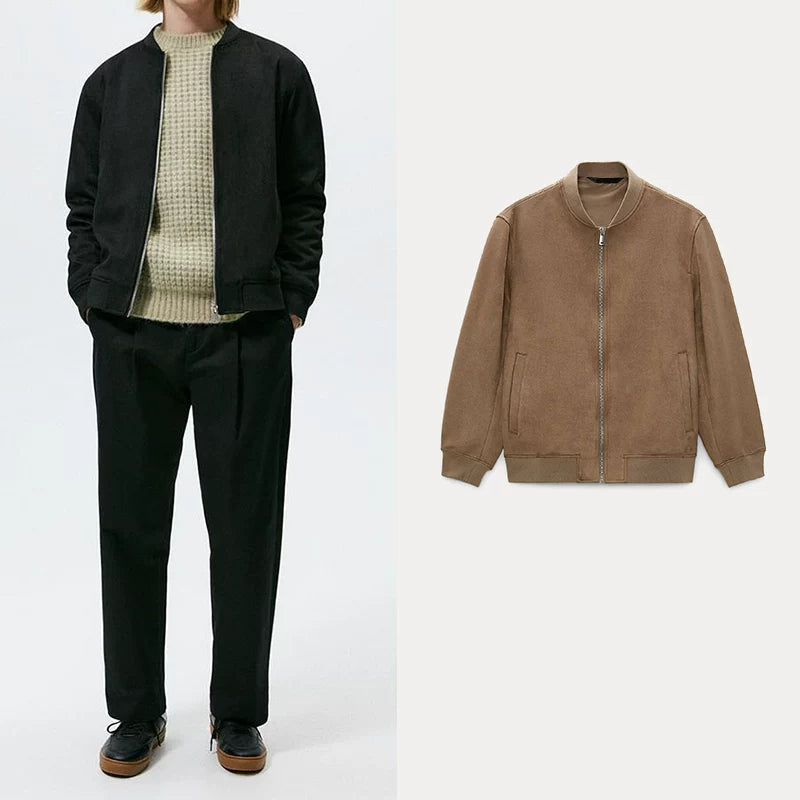 Suede-Effect Pilot Jacket