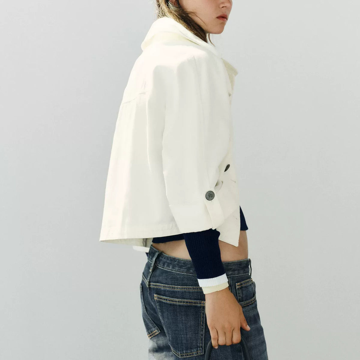 Adjustable-Sleeve Button Jacket