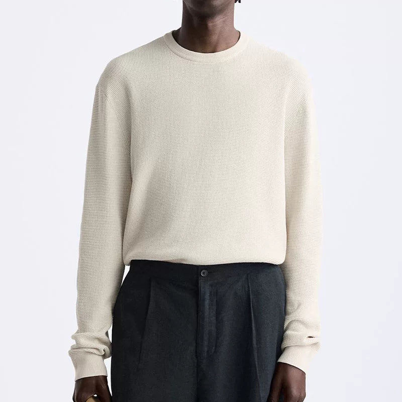 Textured Crew Neck Sweater