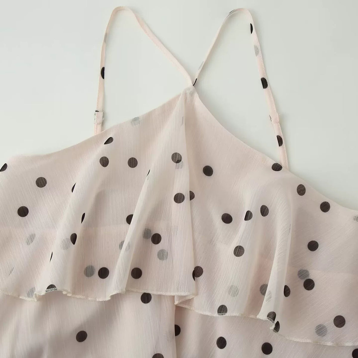Polka Dot Halter Tiered Dress