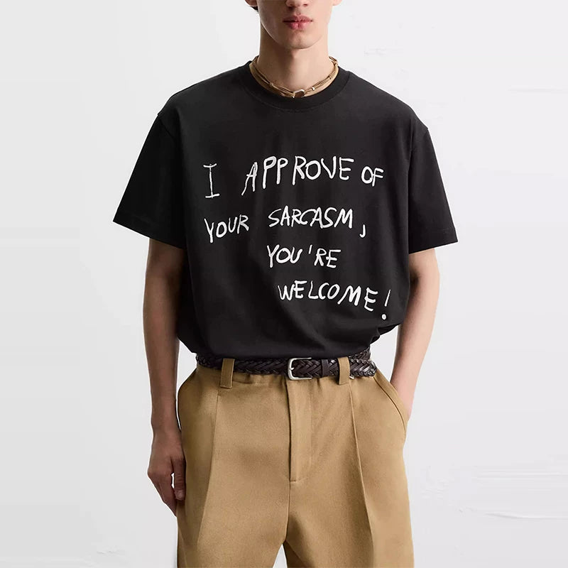 Slogan Print Crew Neck T-Shirt