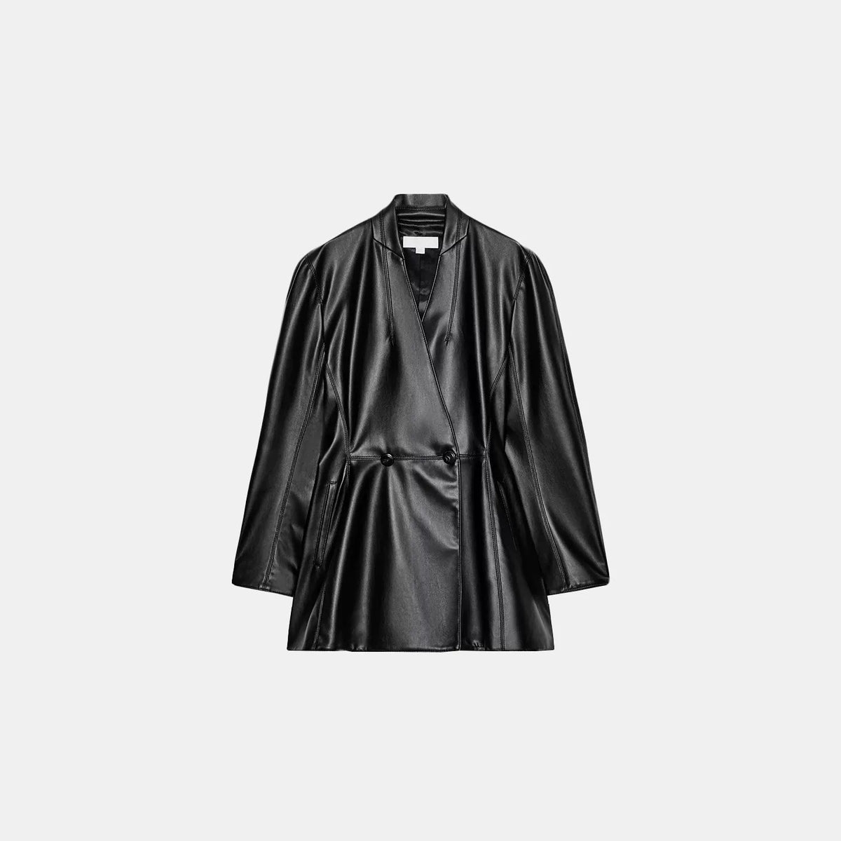Slim Faux Leather Blazer