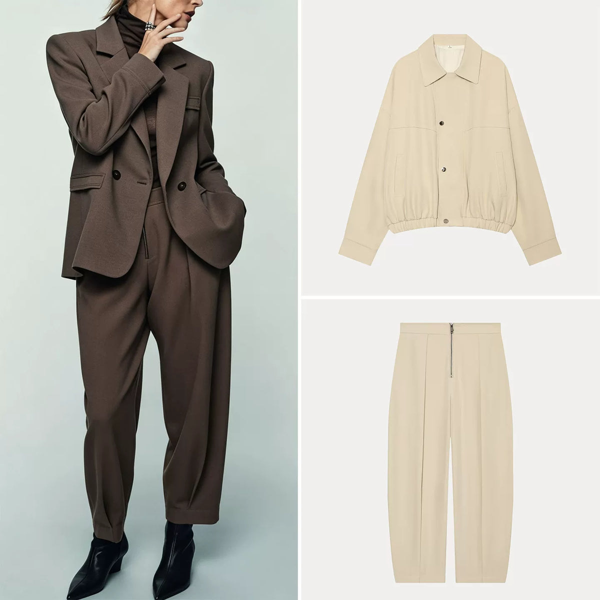 Aviator Jacket and Zip Trousers Set