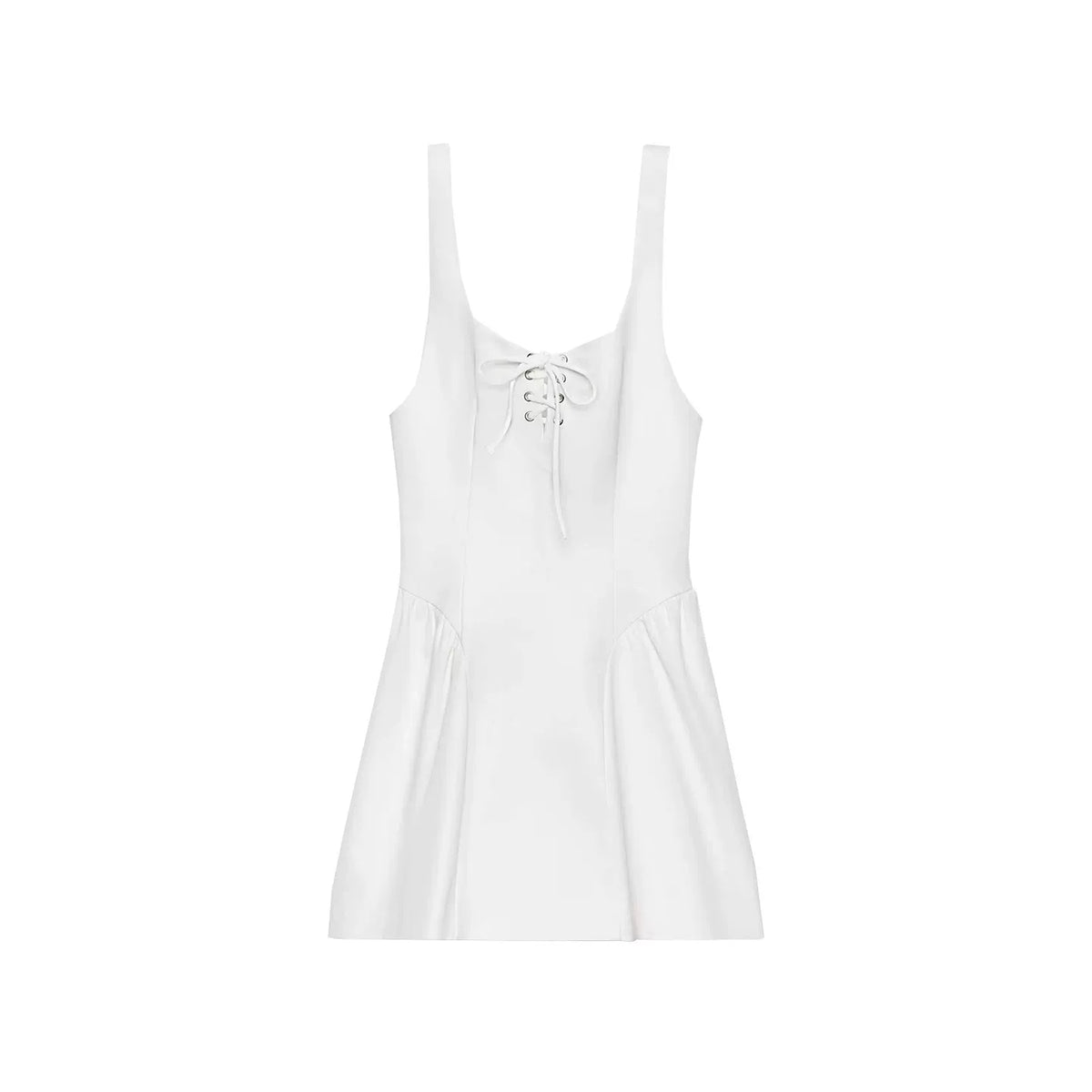 Square-Neck Tie Mini Dress