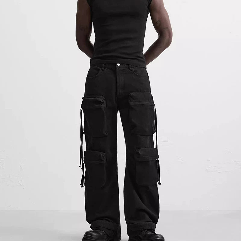 Washed Utility Pocket Jeans