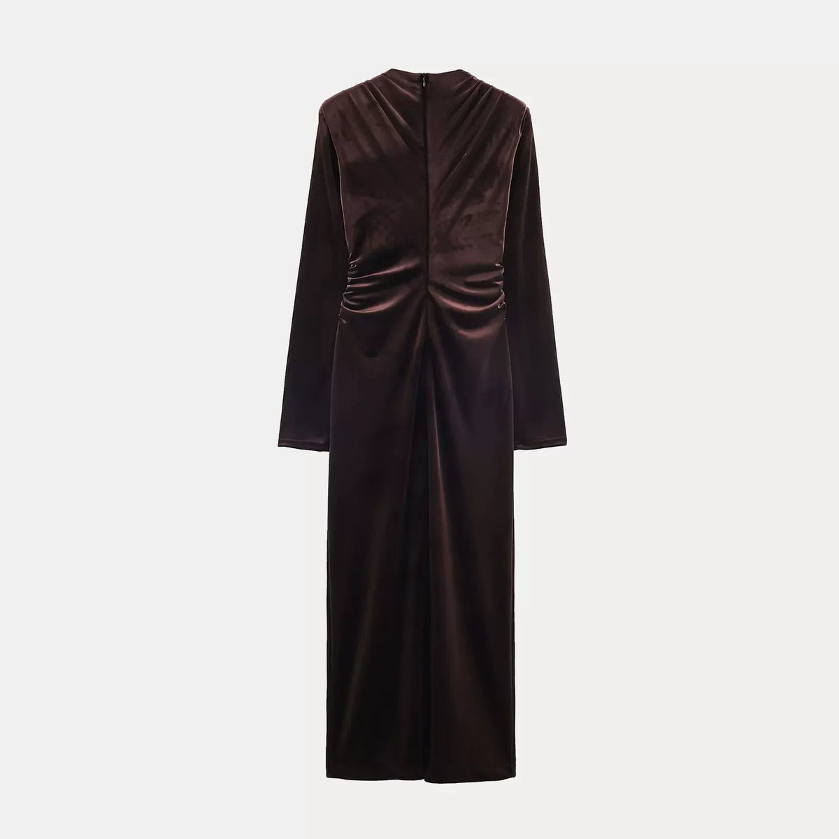 Pleated V-Neck Midi Dress