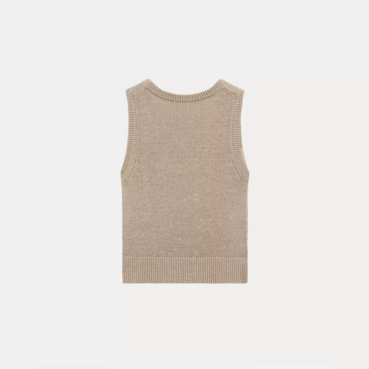 Ribbed Knit Sleeveless Vest