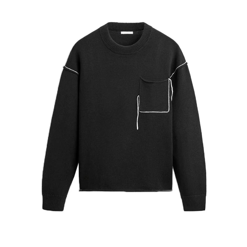 Contrast Trim Relaxed Knit Sweater