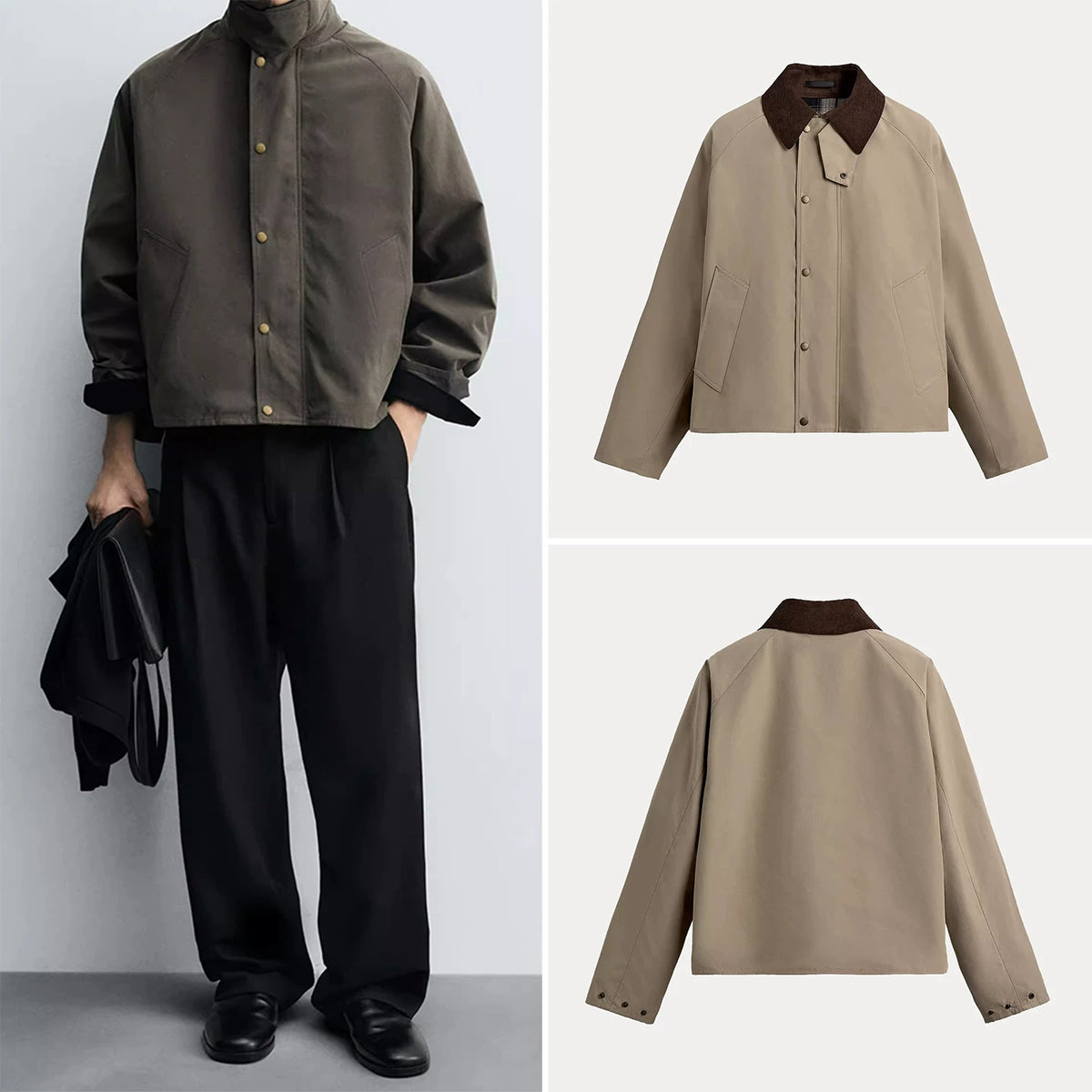 Technical Contrast Collar Jacket