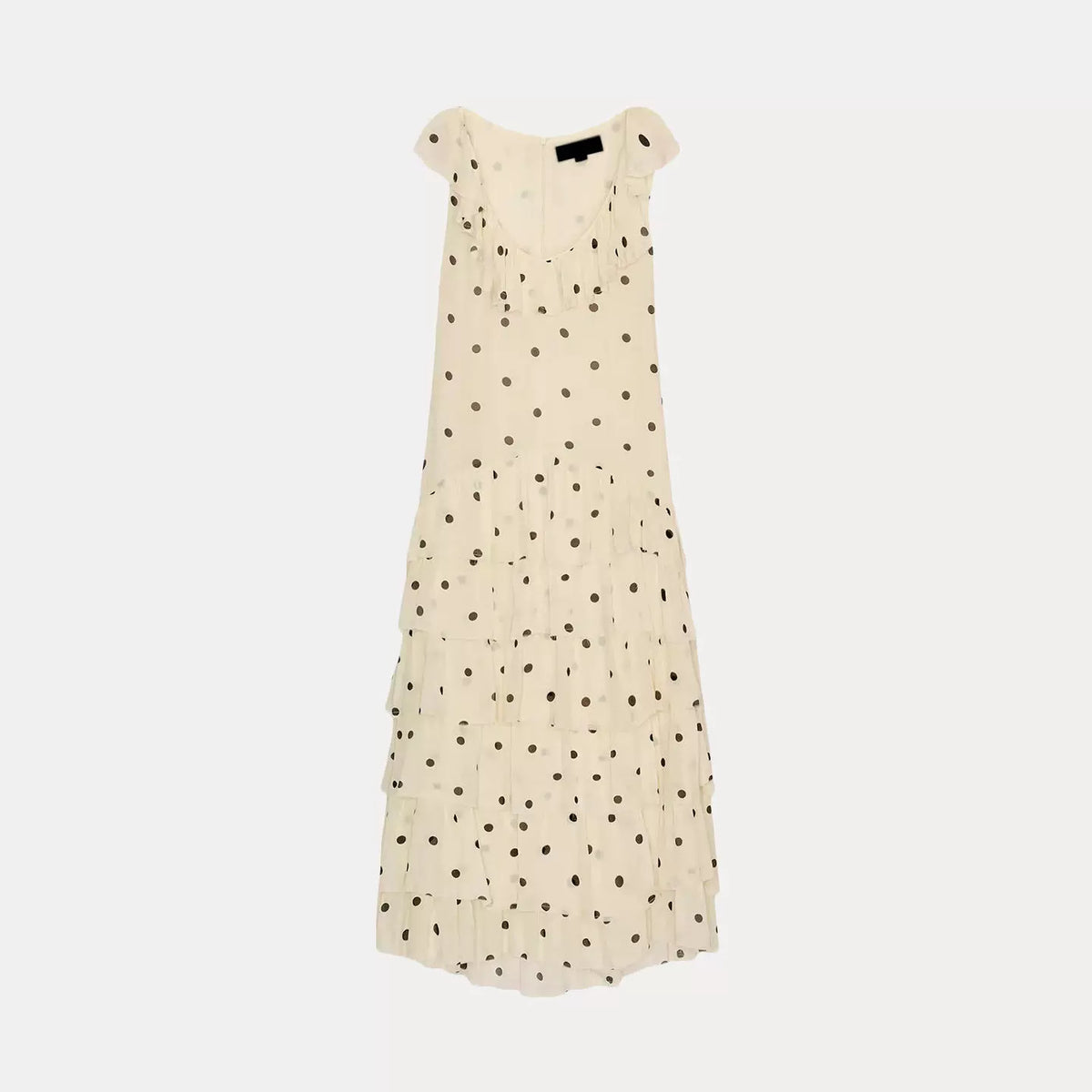 Polka Dot Asymmetric V-Neck Dress