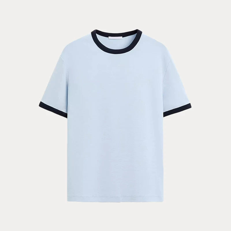 Contrast Textured Slim Crew Tee