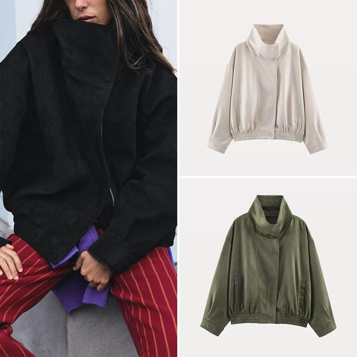 Stand-Collar Aviator Jacket