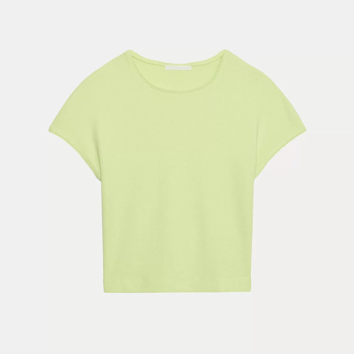 Cropped Slim Crew Neck T-Shirt