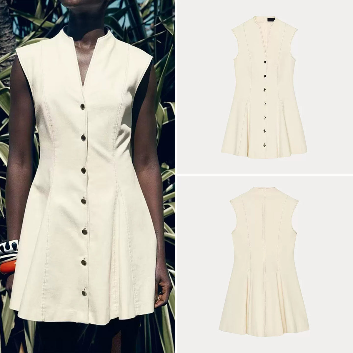 Sleeveless V-Neck Mini Dress