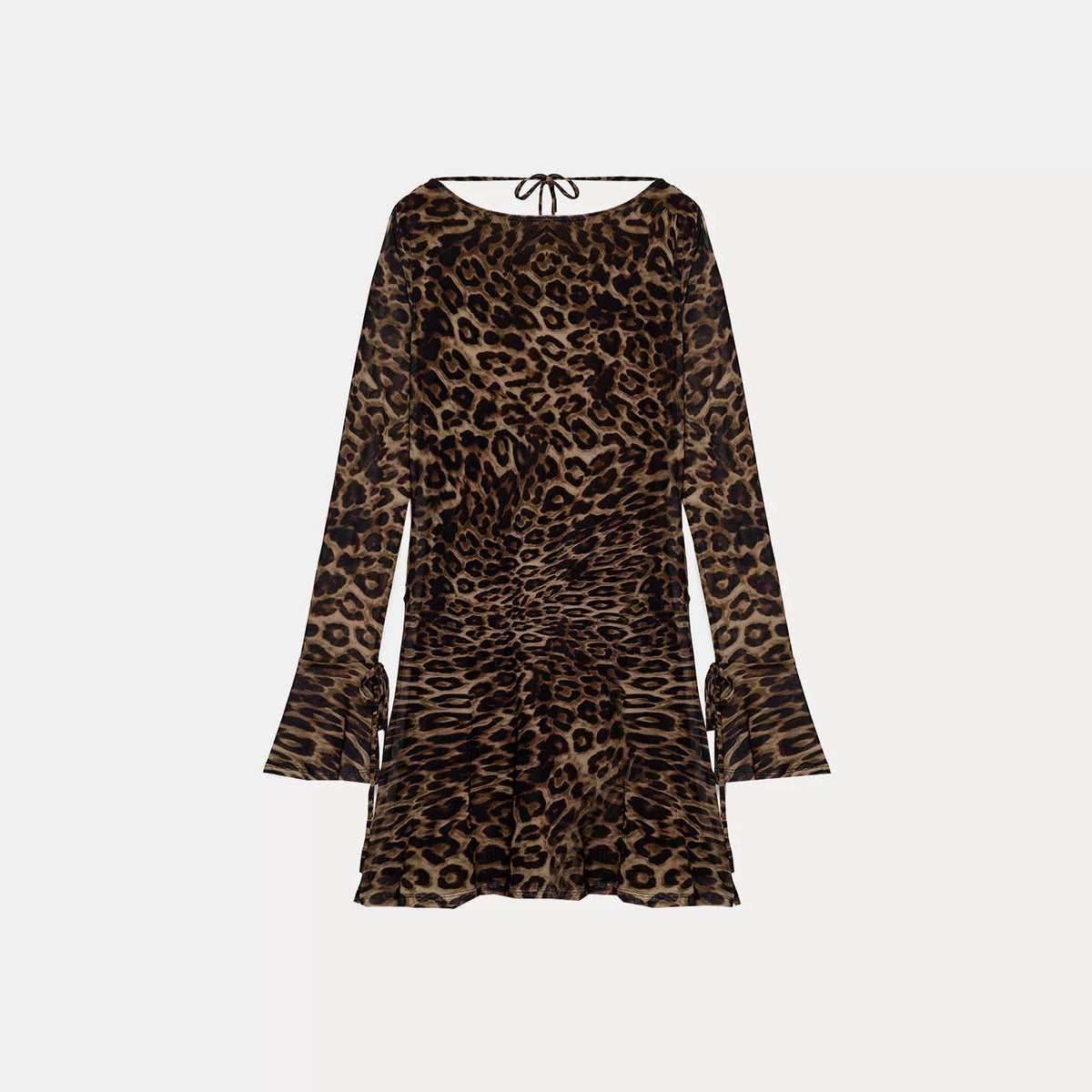 Animal Print Open-Back Dress