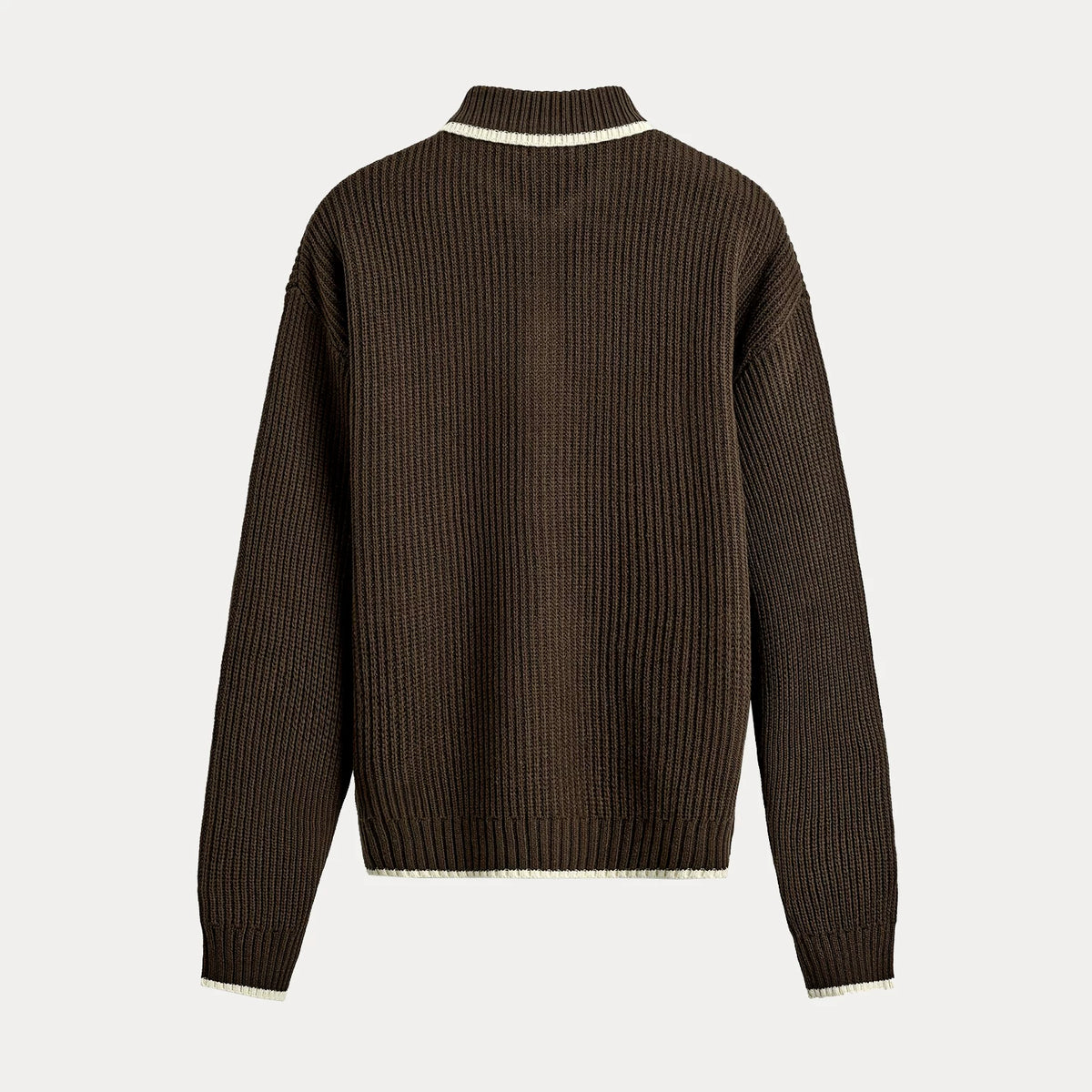 Contrast Ribbed Knit Jacket