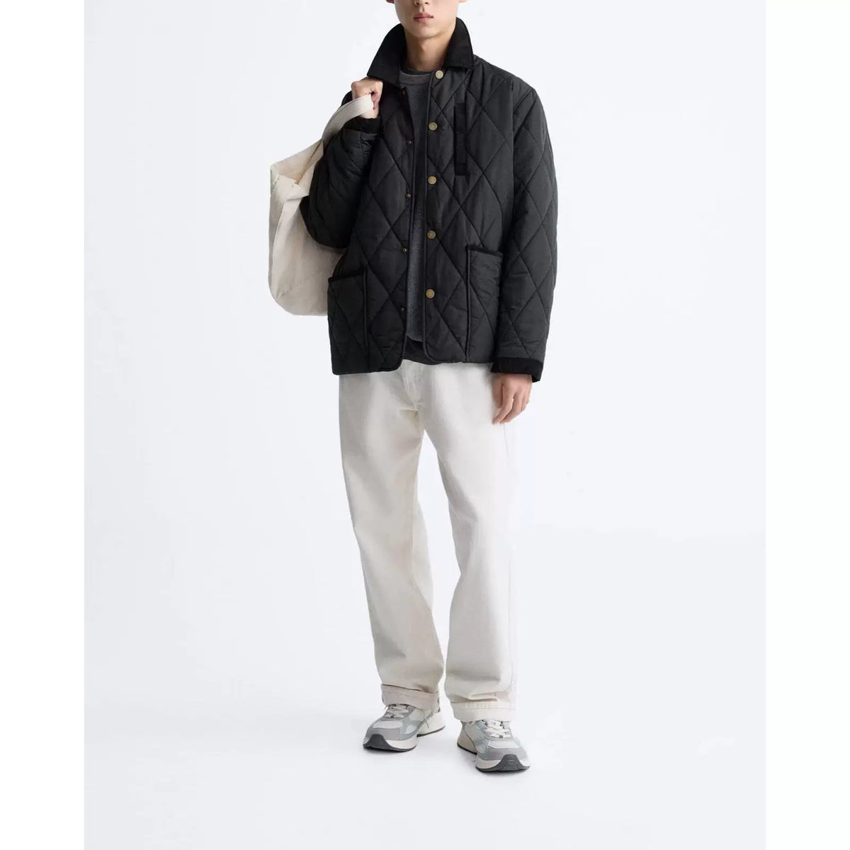 Diamond-Quilted Padded Jacket