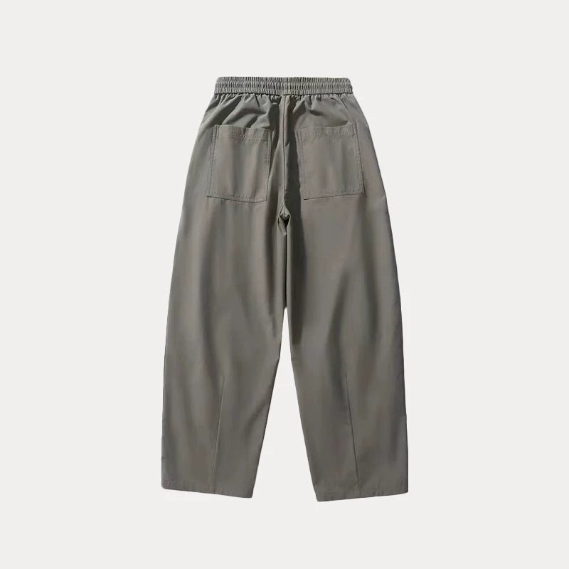 Pleated Straight-Leg Cargo Trousers