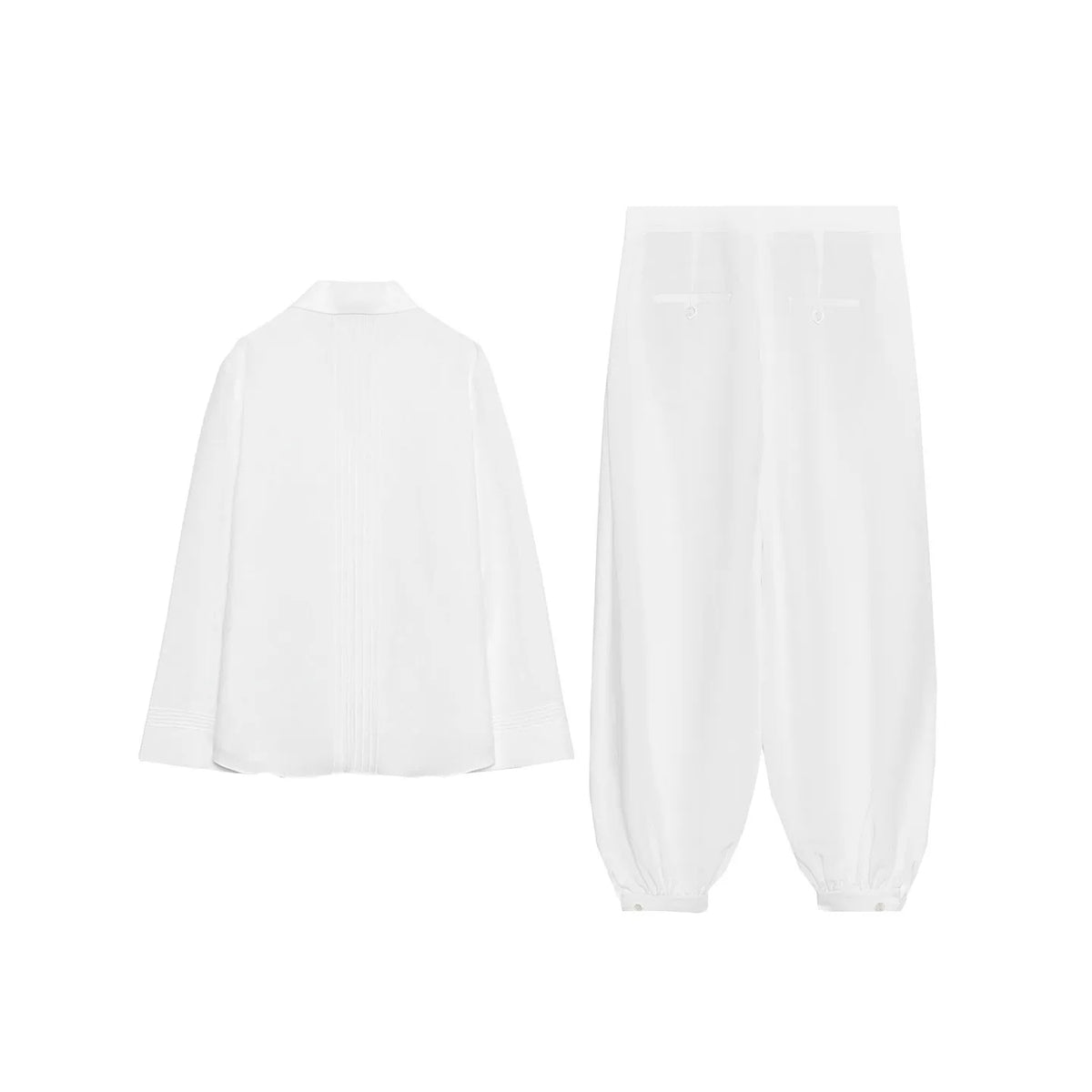 Button-Up Shirt and Lantern Trousers Set