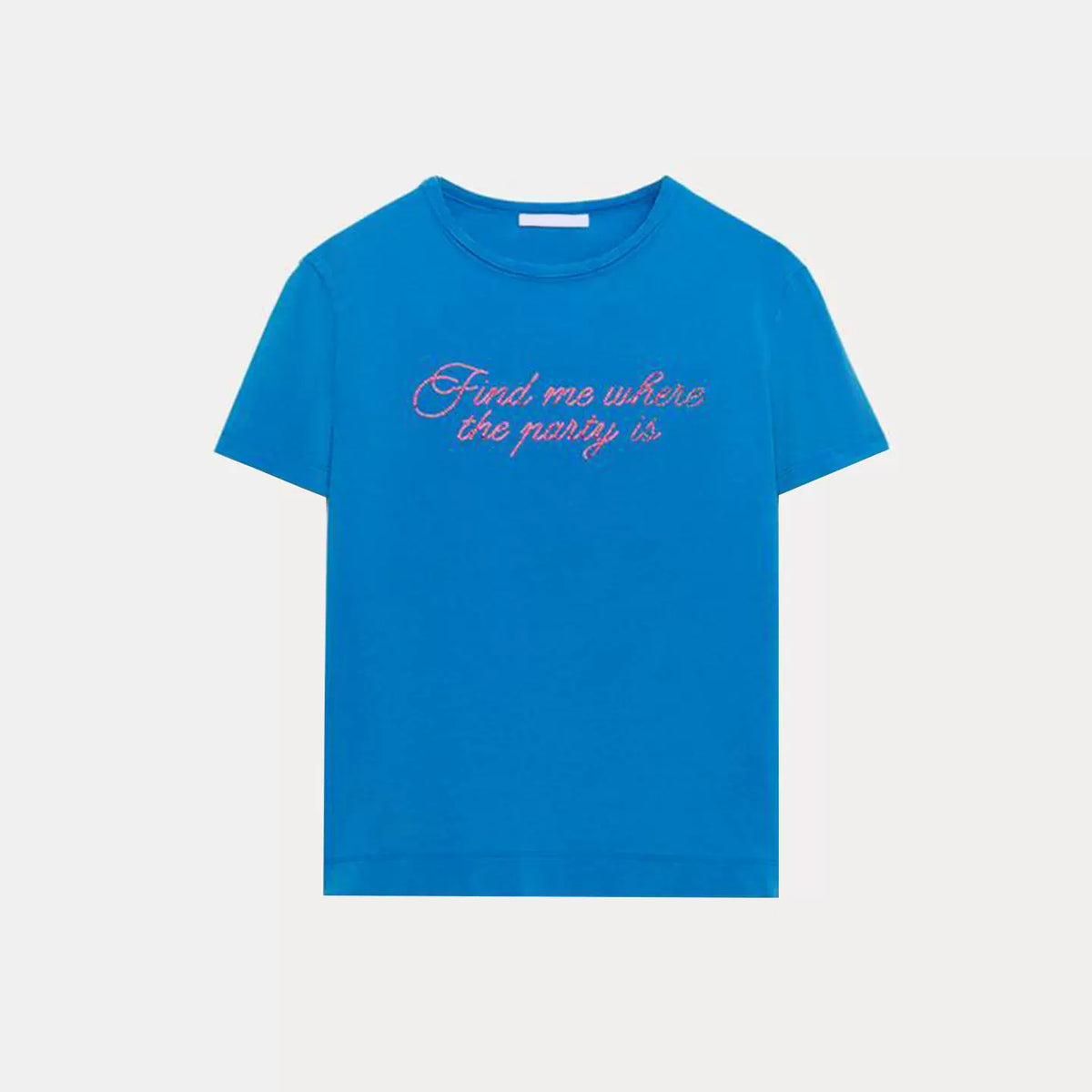 Sequin Slogan Fitted T-Shirt