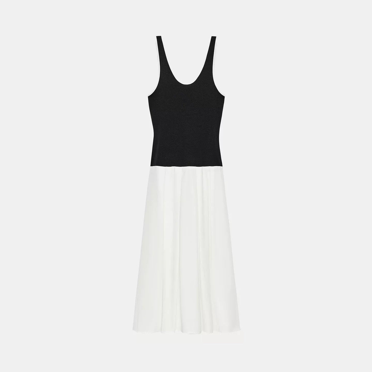 Paneled Strappy Midi Dress