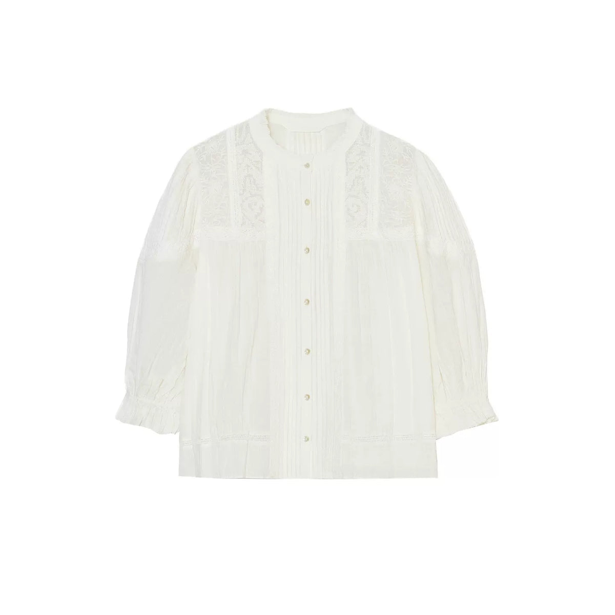 Relaxed Stand-Collar Shirt