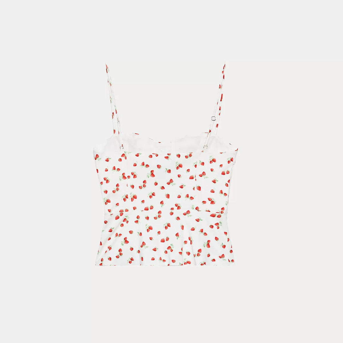 Strawberry Print Heart-Neck Cami